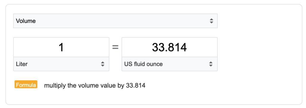 How many ounces are in 2 litres